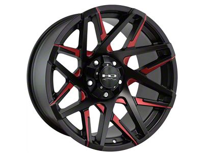 HD Off-Road Wheels Canyon Satin Black Milled with Red Clear Wheel; 20x10 (22-24 Jeep Grand Cherokee WL)