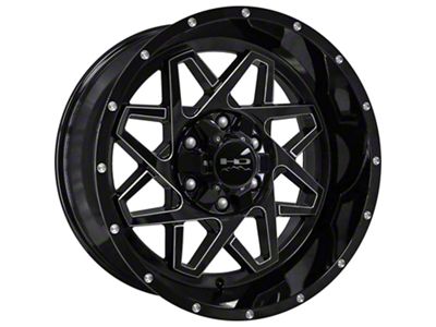 HD Off-Road Wheels Gridlock Gloss Black Milled Wheel; 20x10 (07-18 Jeep Wrangler JK)