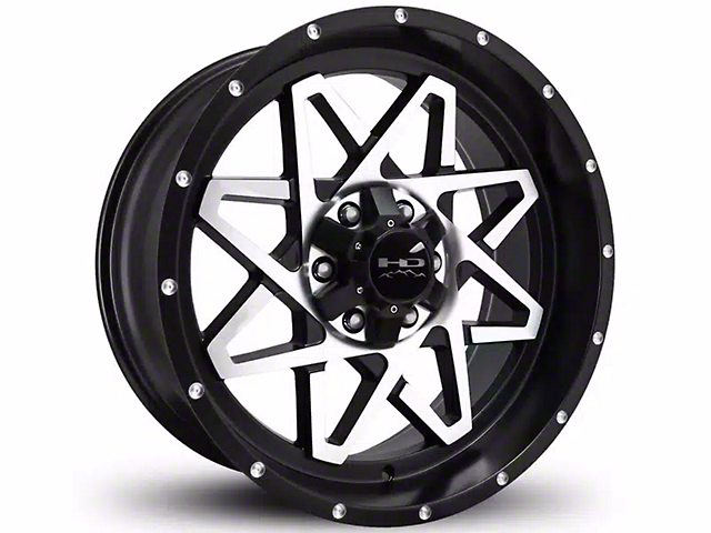 HD Off-Road Wheels Gridlock Satin Black Machined Wheel; 20x10 (22-23 Jeep Grand Cherokee WL)