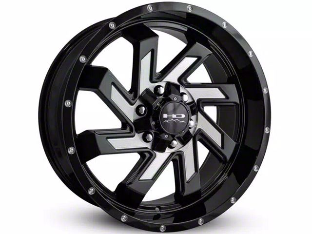 HD Off-Road Wheels SAW Gloss Black Milled Wheel; 20x10 (18-24 Jeep Wrangler JL)