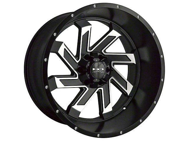HD Off-Road Wheels SAW Satin Black Machined Wheel; 22x12 (20-23 Jeep Gladiator JT)