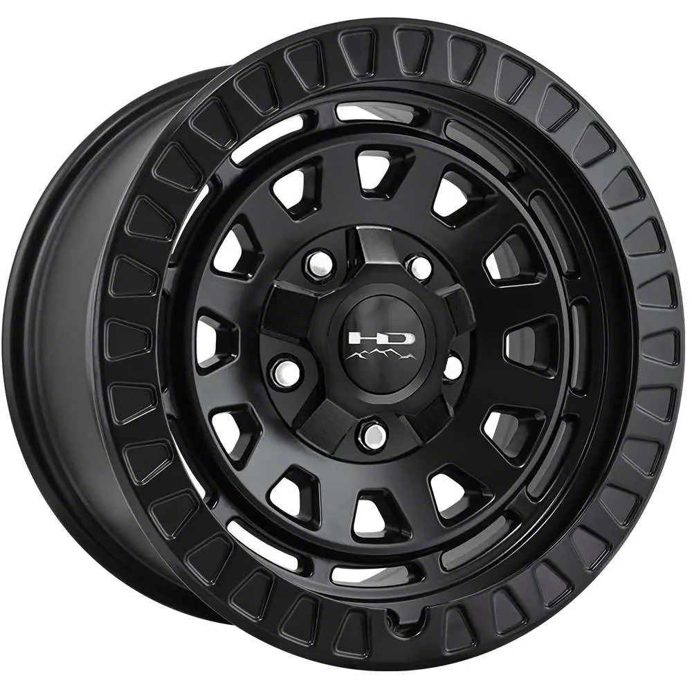 HD OffRoad Wheels Jeep Wrangler Venture Satin Black Wheel; 17x9