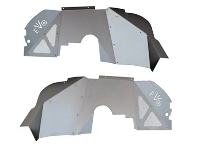 EVO Manufacturing Front Vented Inner Fenders for Coil Springs; Bare Aluminum (18-23 Jeep Wrangler JL, Excluding EcoDiesel)