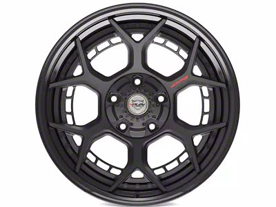 4Play 4PF6 Matte Black Center with Gloss Black Barrel Wheel; 20x9 (99-04 Jeep Grand Cherokee WJ)