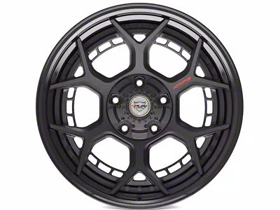 4Play 4PF6 Matte Black Center with Gloss Black Barrel Wheel; 20x9 (11-21 Jeep Grand Cherokee WK2)