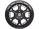 4Play 4PF6 Matte Black Center with Gloss Black Barrel Wheel; 20x9 (18-24 Jeep Wrangler JL)