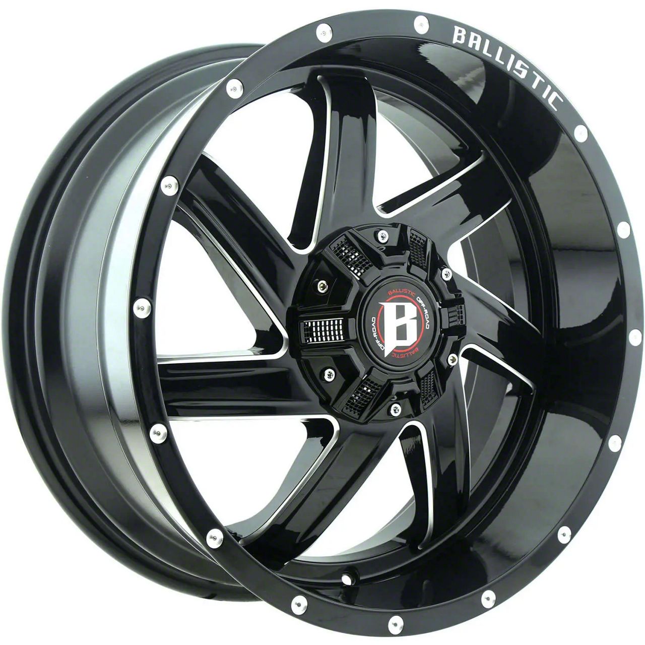 Ballistic Guillotine Gloss Black Milled Wheel; 18x9 (99-04 Jeep Grand Cherokee WJ)