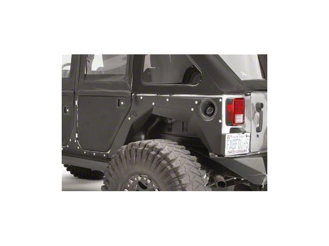 Fab Fours Base Rear Fenders; Bare Steel (07-18 Jeep Wrangler JK 4-Door)