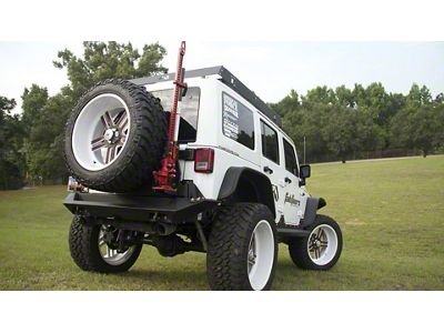 Fab Fours Off-The-Door Tire Carrier; Matte Black (07-18 Jeep Wrangler JK)