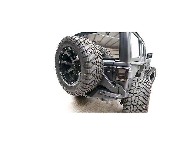 Fab Fours Off-The-Door Tire Carrier; Matte Black (18-24 Jeep Wrangler JL)