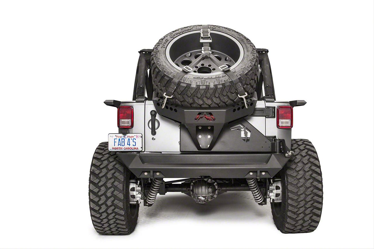 Fab Fours Jeep Wrangler Slant Back Spare Tire Carrier Bare Steel