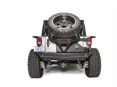 Fab Fours Slant Back Spare Tire Carrier; Bare Steel (07-18 Jeep Wrangler JK)