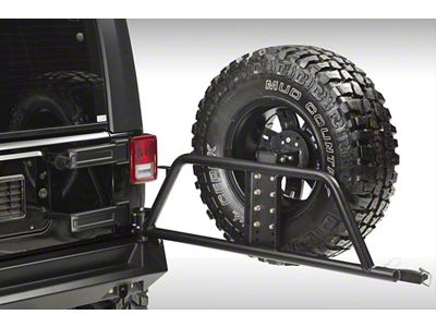 Fab Fours Spare Tire Carrier; Matte Black (07-18 Jeep Wrangler JK)