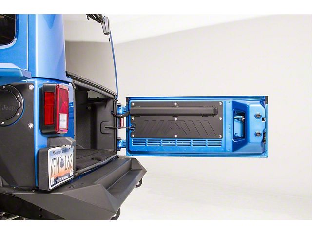 Fab Fours Tailgate Door Plate; Bare Steel (07-18 Jeep Wrangler JK)