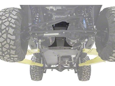 Fab Fours Transmission and Oil Pan Skid Plate; Matte Black (12-18 3.6L Jeep Wrangler JK)