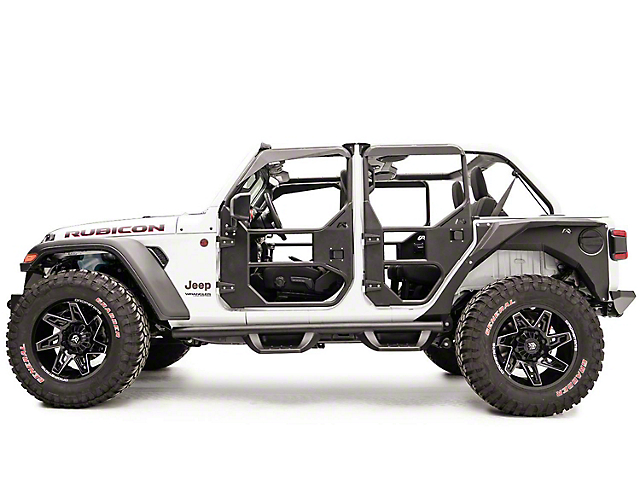 Fab Fours Full Surround Front Tube Doors; Matte Black (20-23 Jeep Gladiator JT)