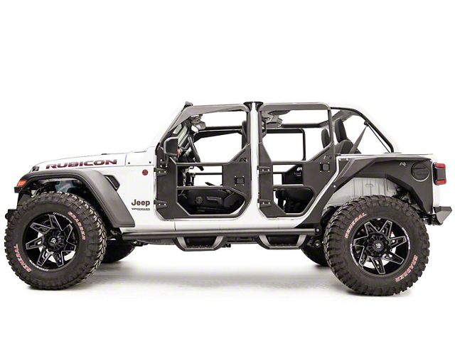 Fab Fours Full Surround Front Tube Doors; Matte Black (20-24 Jeep Gladiator JT)