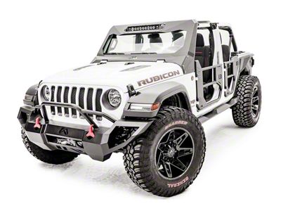 Fab Fours ViCowl Windshield Protector 20-Inch Rigid Light Bar Insert; Bare Steel (20-24 Jeep Gladiator JT, Excluding Mojave)