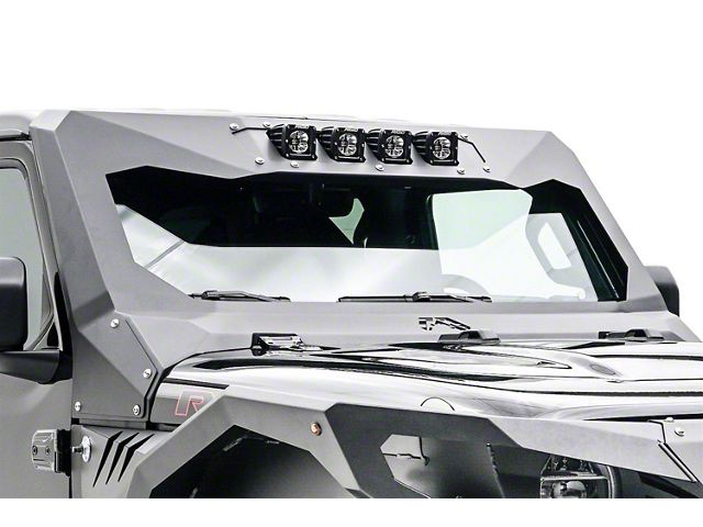 Fab Fours ViCowl Windshield Protector Cube Light Insert; Matte Black (18-24 Jeep Wrangler JL, Excluding 4xe)