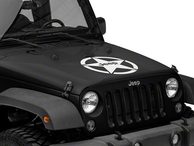 Jeep Licensed by RedRock Jeep Star Accent Decal; White (87-18 Jeep Wrangler YJ, TJ & JK)