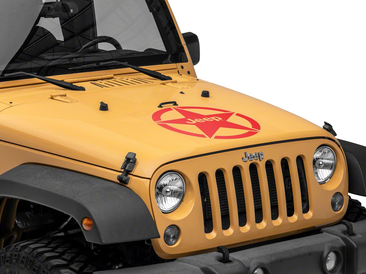 Jeep Licensed by RedRock Jeep Wrangler Jeep Star Accent Decal; Red