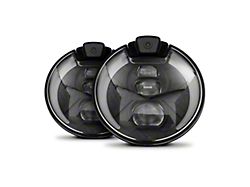 PROJECT X 7-Inch ELITE OPTX Headlights with Integrated Camera; Black Housing; Clear Lens (97-18 Jeep Wrangler TJ & JK)