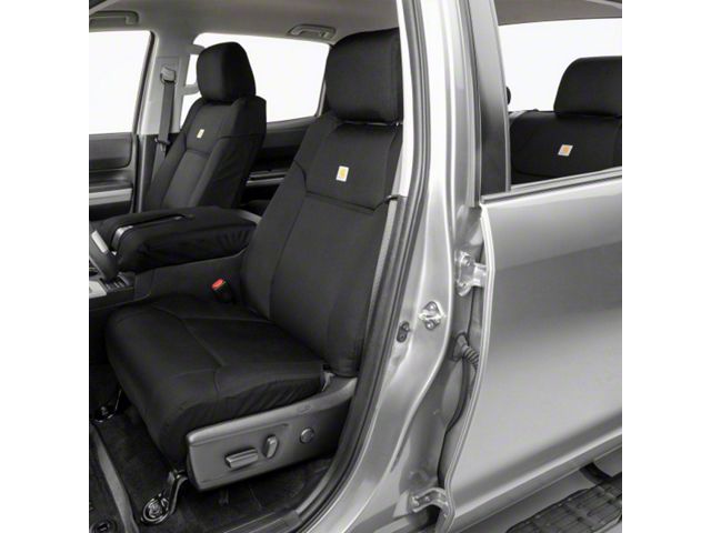 Covercraft Carhartt Super Dux PrecisionFit Custom Front Row Seat Covers; Black (07-10 Jeep Wrangler JK 4-Door w/o Seat Air Bags)