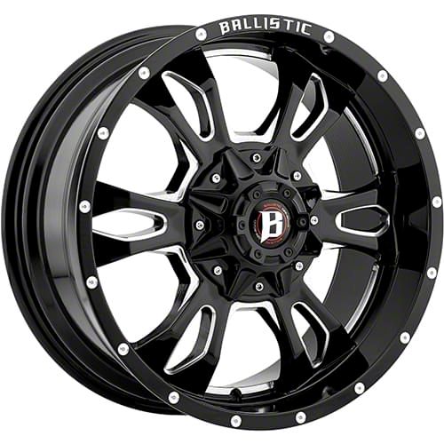 Ballistic Mace Gloss Black Milled Wheel; 17x9 (84-01 Jeep Cherokee XJ)