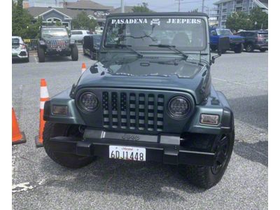 Grille Insert; Black and Light Gray American Flag (97-06 Jeep Wrangler TJ)