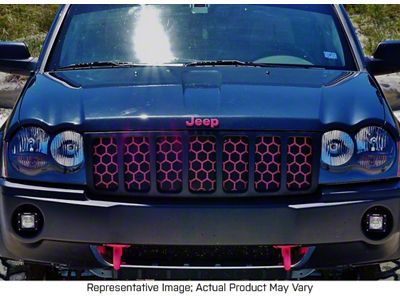 Grille Insert; Red Honeycomb Pattern On A Black Field (07-18 Jeep Wrangler JK)