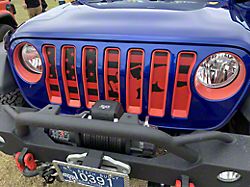 Grille Insert; Climbing Black and Red American Flag (07-18 Jeep Wrangler JK)