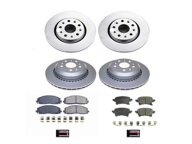 PowerStop Z17 Evolution Plus Brake Rotor and Pad Kit; Front and Rear (21-24 Jeep Wrangler JL 4xe, Rubicon 392)