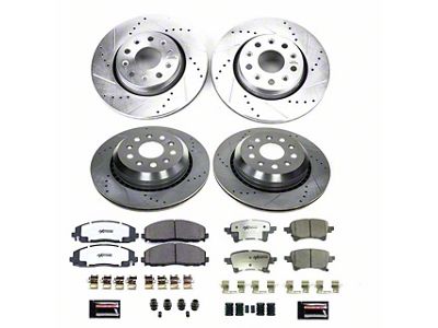 PowerStop Z36 Extreme Truck and Tow Brake Rotor and Pad Kit; Front and Rear (21-24 Jeep Wrangler JL 4xe, Rubicon 392)