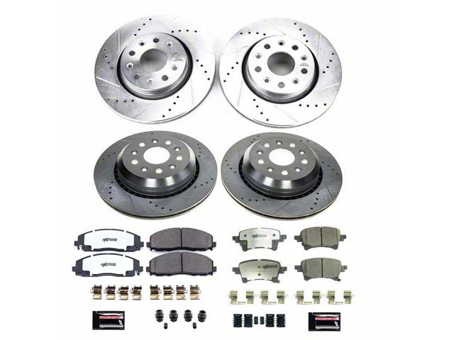 PowerStop Z36 Extreme Truck and Tow Brake Rotor and Pad Kit; Front and Rear (21-24 Jeep Wrangler JL 4xe, Rubicon 392)