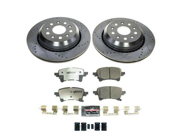 PowerStop Z36 Extreme Truck and Tow Brake Rotor and Pad Kit; Rear (21-24 Jeep Wrangler JL 4xe, Rubicon 392)