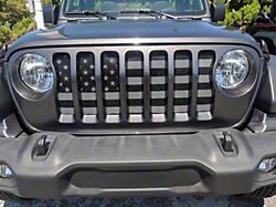 Grille Insert; Black and Light Gray American Flag (20-23 Jeep Gladiator JT)