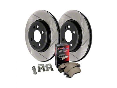 StopTech Street Axle Slotted Brake Rotor and Pad Kit; Front (1999 Jeep Wrangler TJ w/ 3-Inch Cast Rotors; 00-06 Jeep Wrangler TJ)