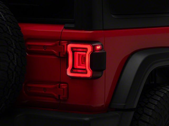 Form Lighting LED Tail Lights; Black Housing; Red Lens (18-24 Jeep Wrangler JL w/ Factory Halogen Tail Lights)