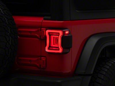 Form Lighting LED Tail Lights; Black Housing; Red Lens (18-23 Jeep Wrangler JL w/ Factory Halogen Tail Lights)