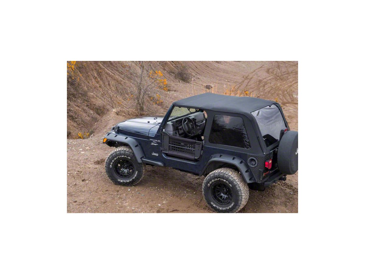 Jeep Wrangler Frameless Trail Soft Top with Tinted Windows; Black Diamond  (97-06 Jeep Wrangler TJ, Excluding Unlimited) - Free Shipping