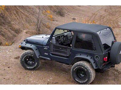 Jeep Wrangler Frameless Trail Soft Top with Tinted Windows; Black Diamond  (97-06 Jeep Wrangler TJ, Excluding Unlimited) - Free Shipping