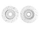 Rockies Series Cross-Drilled and Slotted Brake Rotor and Light Truck/SUV Pad Kit; Rear (07-18 Jeep Wrangler JK)