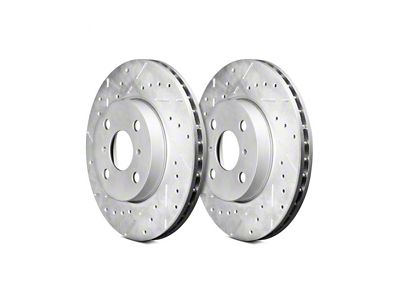 Series B130 Cross-Drilled and Slotted Rotors; Front Pair (18-23 Jeep Wrangler JL Sport)