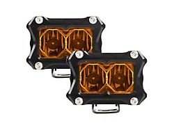 Heretic Studios 2-Inch Amber LED Pod Lights; Flood Beam (Universal; Some Adaptation May Be Required)