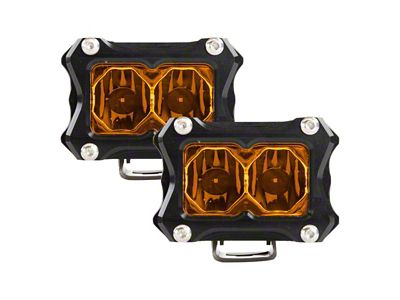 Heretic Studios 2-Inch Amber LED Pod Lights; Flood Beam (Universal; Some Adaptation May Be Required)