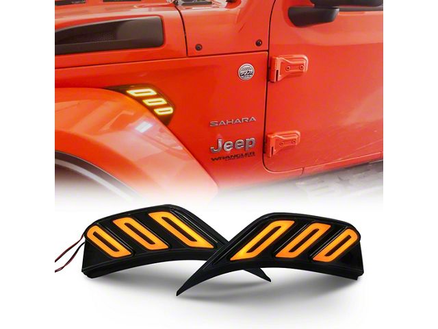 American Modified Front Fender Side Marker Lights with Sequenal Turn Signal (18-24 Jeep Wrangler JL)