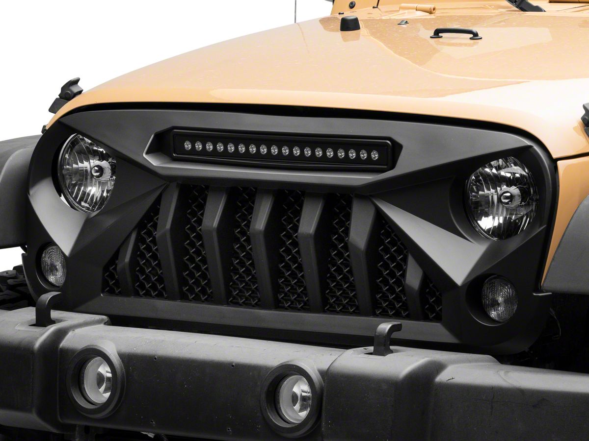 Continentaal Kruik Leesbaarheid American Modified Jeep Wrangler Gladiator Grille with LED Off-Road Lights  AMJPAA00115 (07-18 Jeep Wrangler JK) - Free Shipping