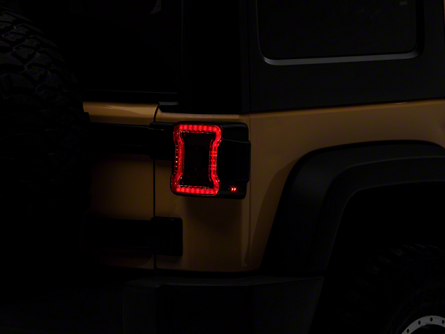 American Modified JK to JL Conversion LED Tail Lights; Black Housing; Smoked Lens (07-18 Jeep Wrangler JK)