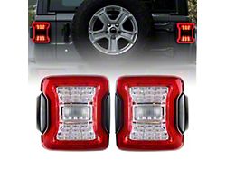 American Modified LED Tail Lights; Black Housing; Clear Lens (18-22 Jeep Wrangler JL)