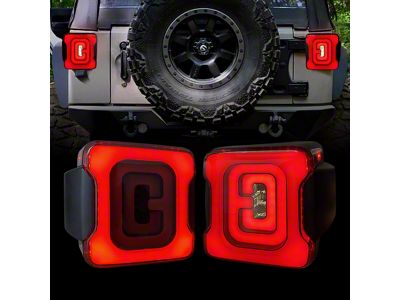 American Modified Tunnel Tail Lights; Smoked Lens (07-18 Jeep Wrangler JK)